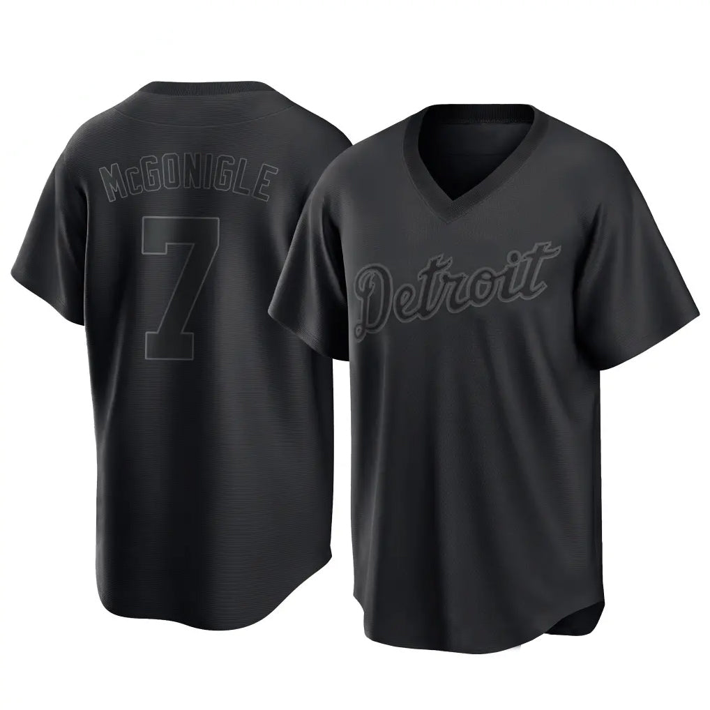 Odoa D.Tigers #7 Kevin McGonigle Player Black T-shirt Home Game Stitched Jerseys