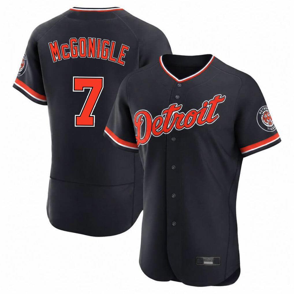 Odoa D.Tigers #7 Kevin McGonigle Player Navy Limited Elite Home Game Stitched Jerseys