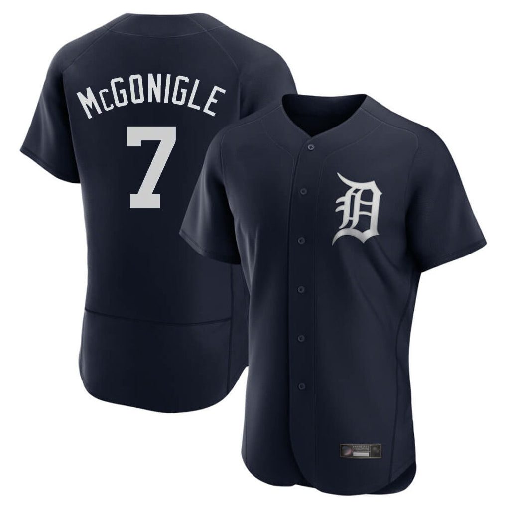 Odoa D.Tigers #7 Kevin McGonigle Player Navy Limited Elite Home Stitched Jerseys