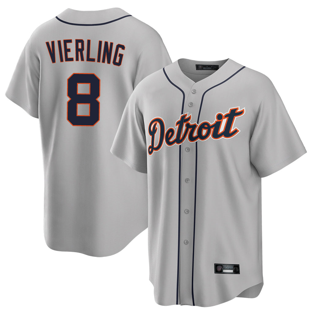 Odoa D.Tigers #8 Matt Vierling Player Gray Home Game Stitched Jerseys