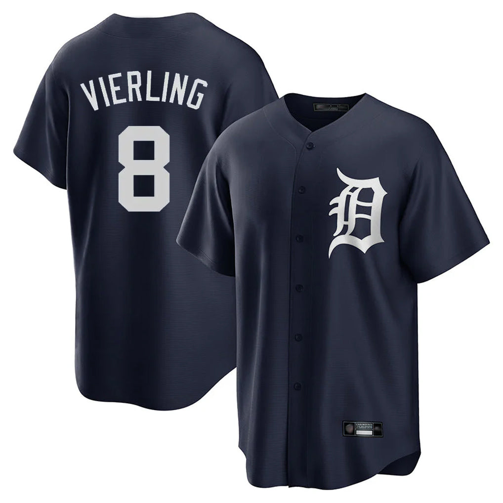 Odoa D.Tigers #8 Matt Vierling Player Navy Game Home Stitched Jerseys