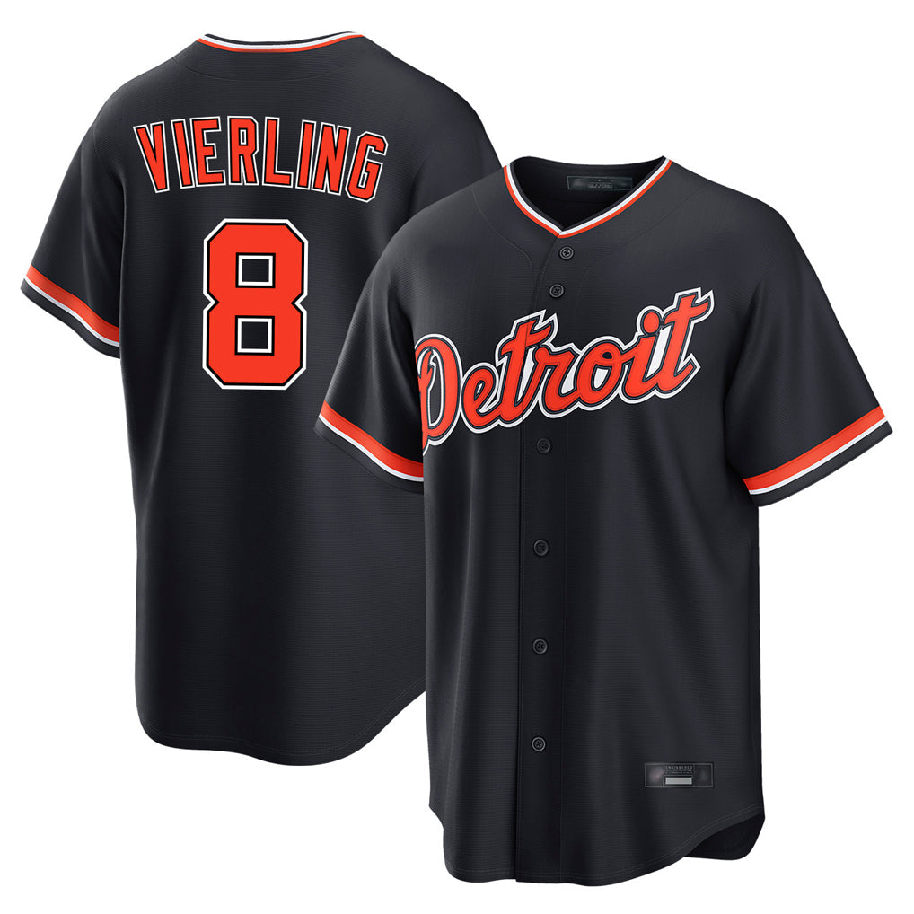 Odoa D.Tigers #8 Matt Vierling Player Navy Home Game Stitched Jerseys