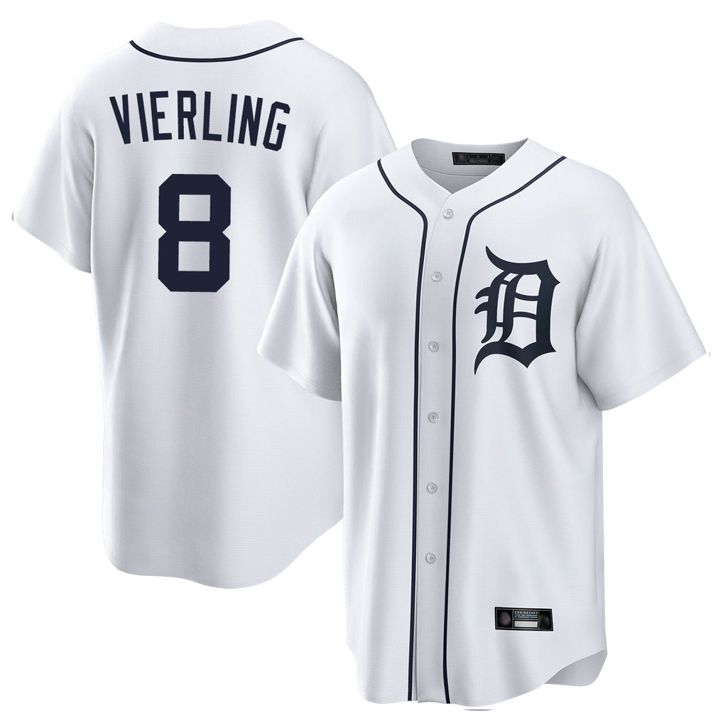 Odoa D.Tigers #8 Matt Vierling Player White Home Game Stitched Jerseys