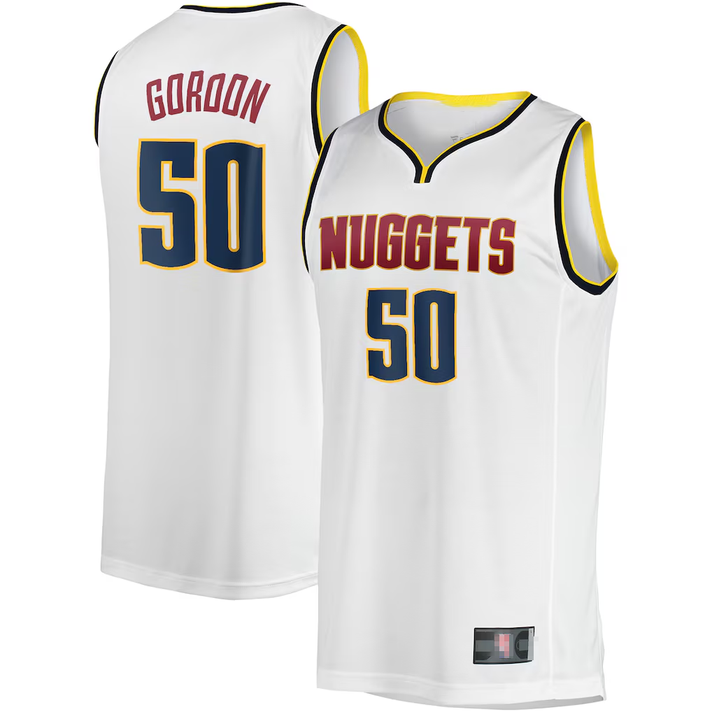 Odoa Denver Nuggets #50 Aaron Gordon White Fast Break Player Jerseys - Association Edition