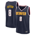 Odoa Denver Nuggets #8 Peyton Watson Navy Fast Break Replica Player Jerseys - Icon Edition