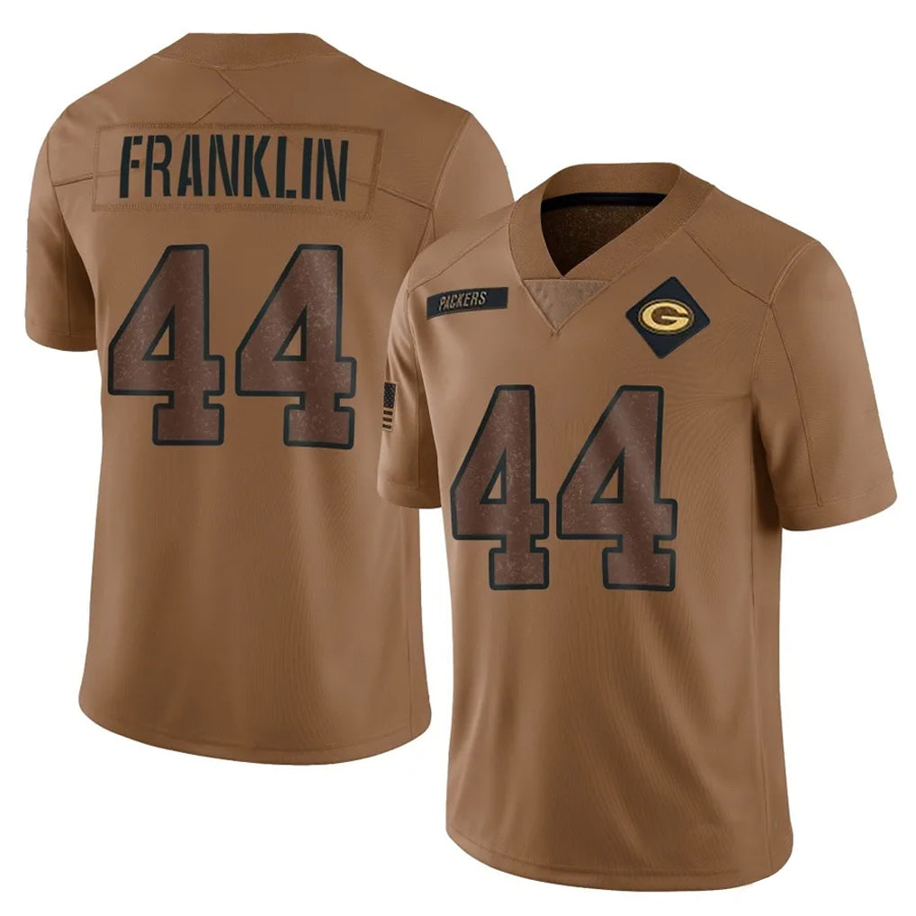Odoa GB.Packers #44 Zaire Franklin Player Brown Salute To Service Limited Stitched Jerseys