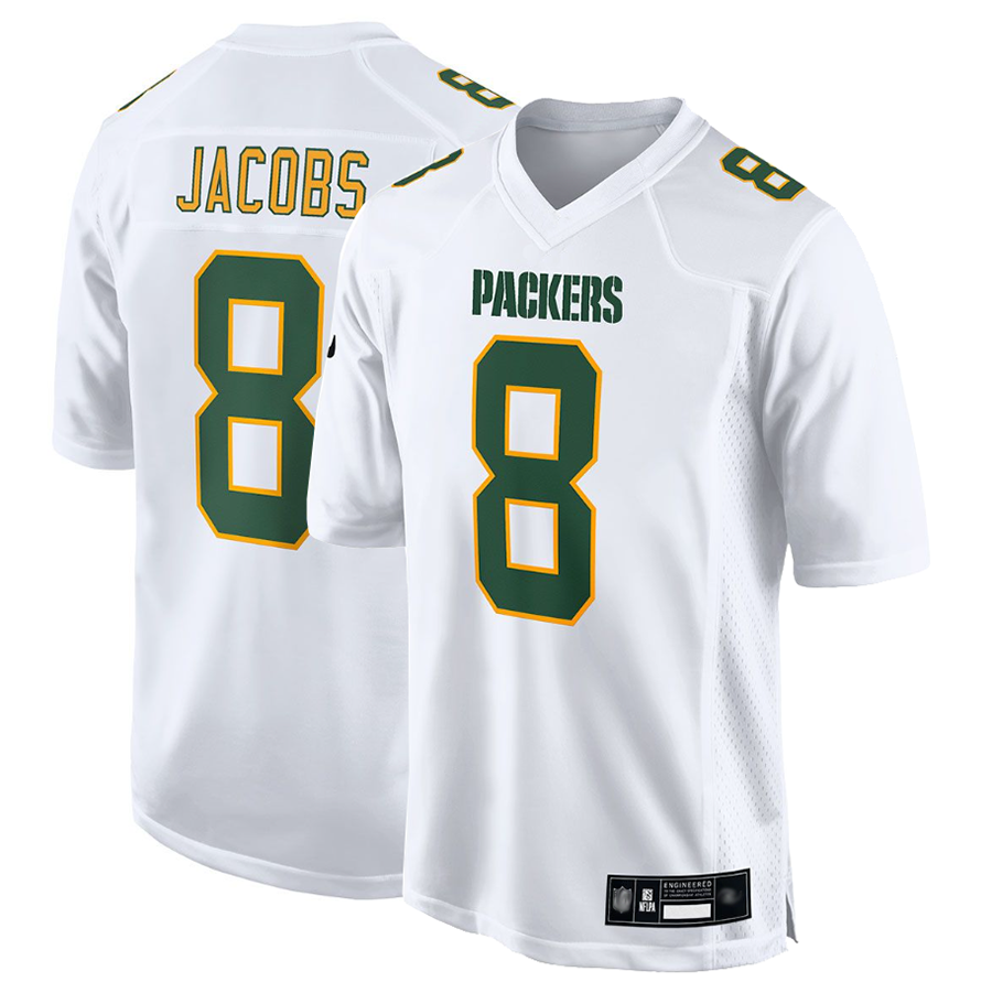 Odoa GB.Packers #8 Josh Jacobs Player White Fashion Game Stitched Jerseys