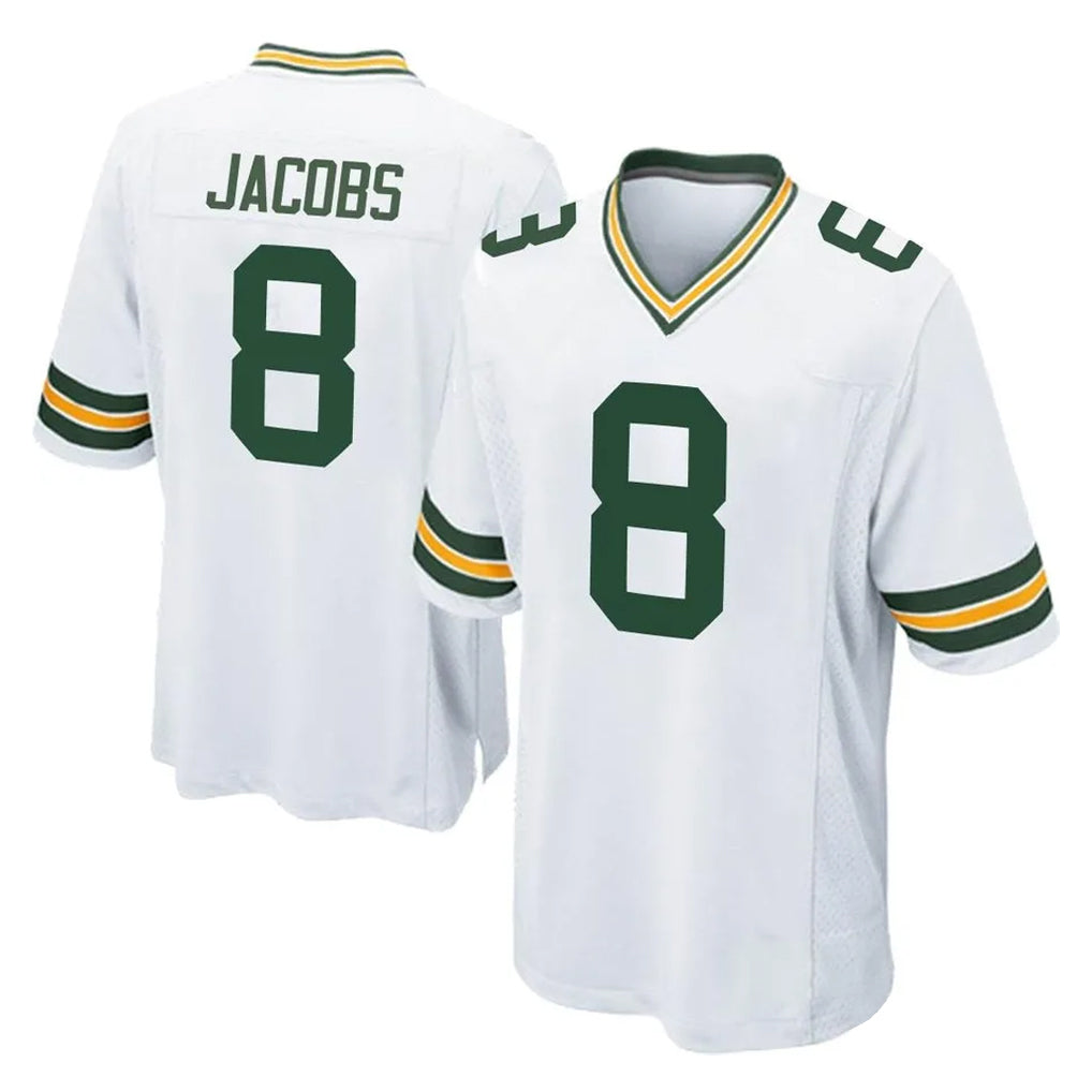 Odoa GB.Packers #8 Josh Jacobs Player White Home Game Stitched Jerseys