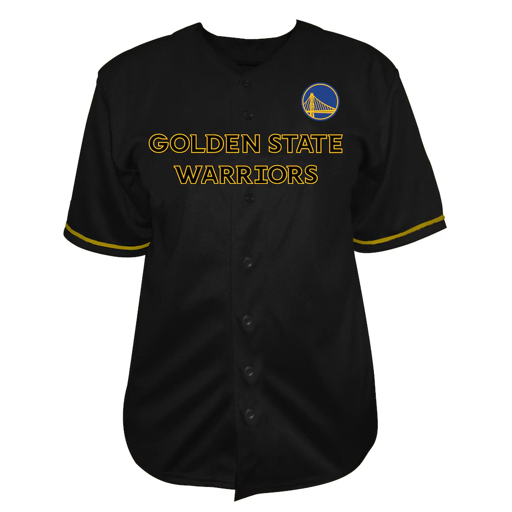 Odoa GS.Warriors Black Big & Tall Pop Full-Button Jerseys