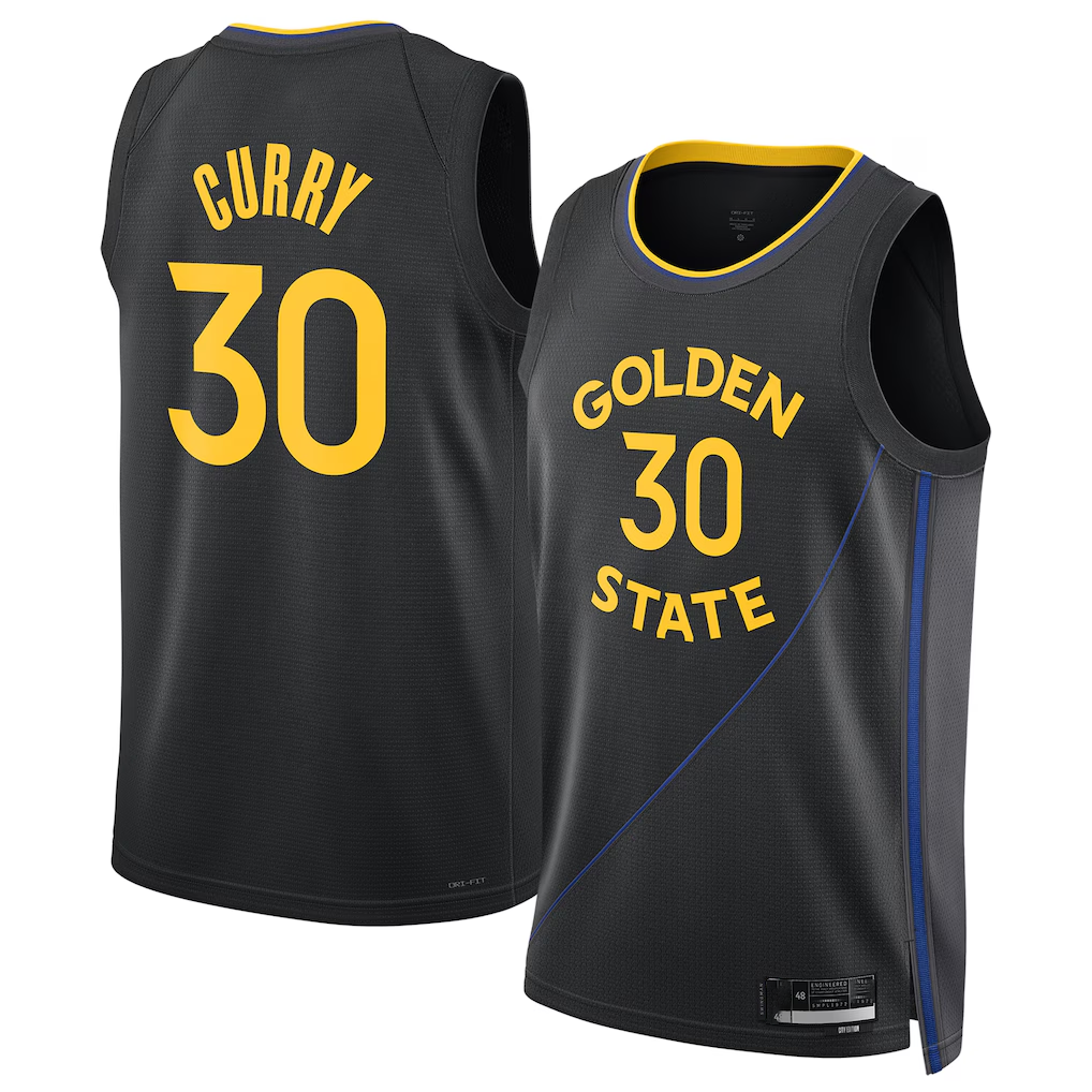 Odoa GS.Warriors #30 Stephen Curry Black 202425 Swingman Jerseys - Statement Edition