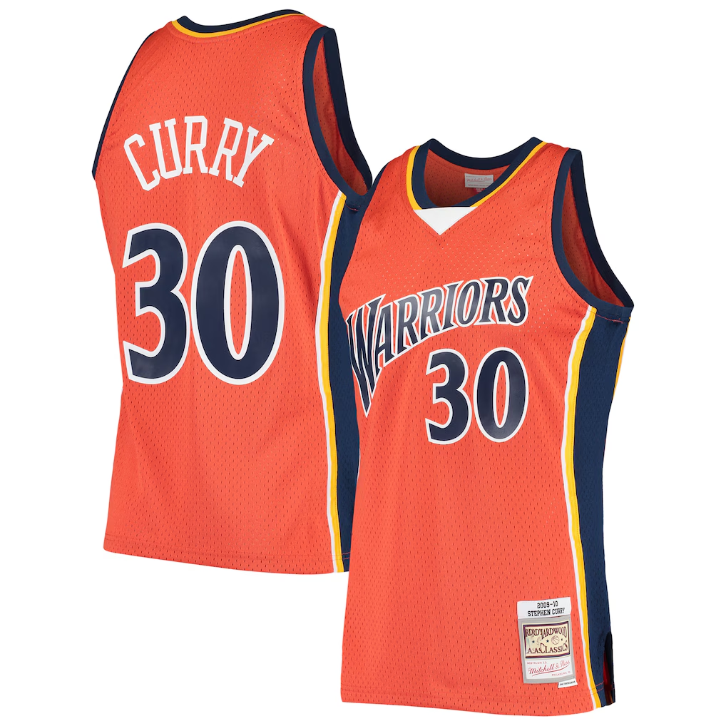 Odoa GS.Warriors #30 Stephen Curry Mitchell & Ness Orange Hardwood Classics Swingman Jerseys