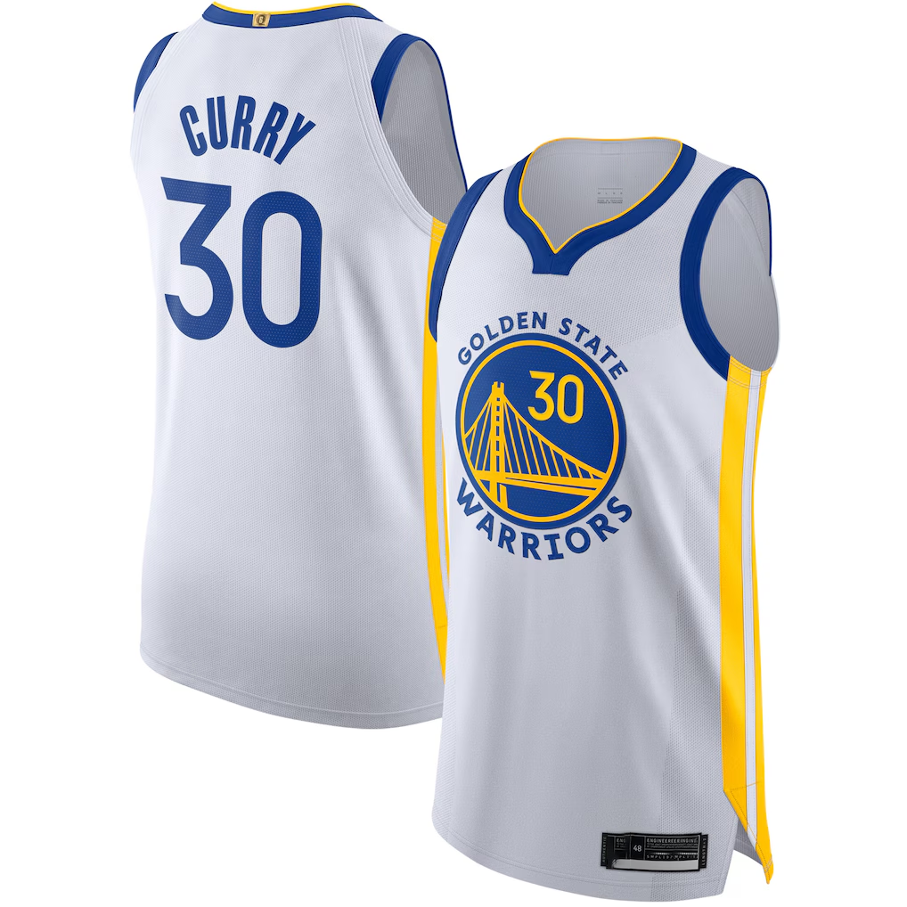 Odoa GS.Warriors #30 Stephen Curry White Authentic Jerseys - Association Edition