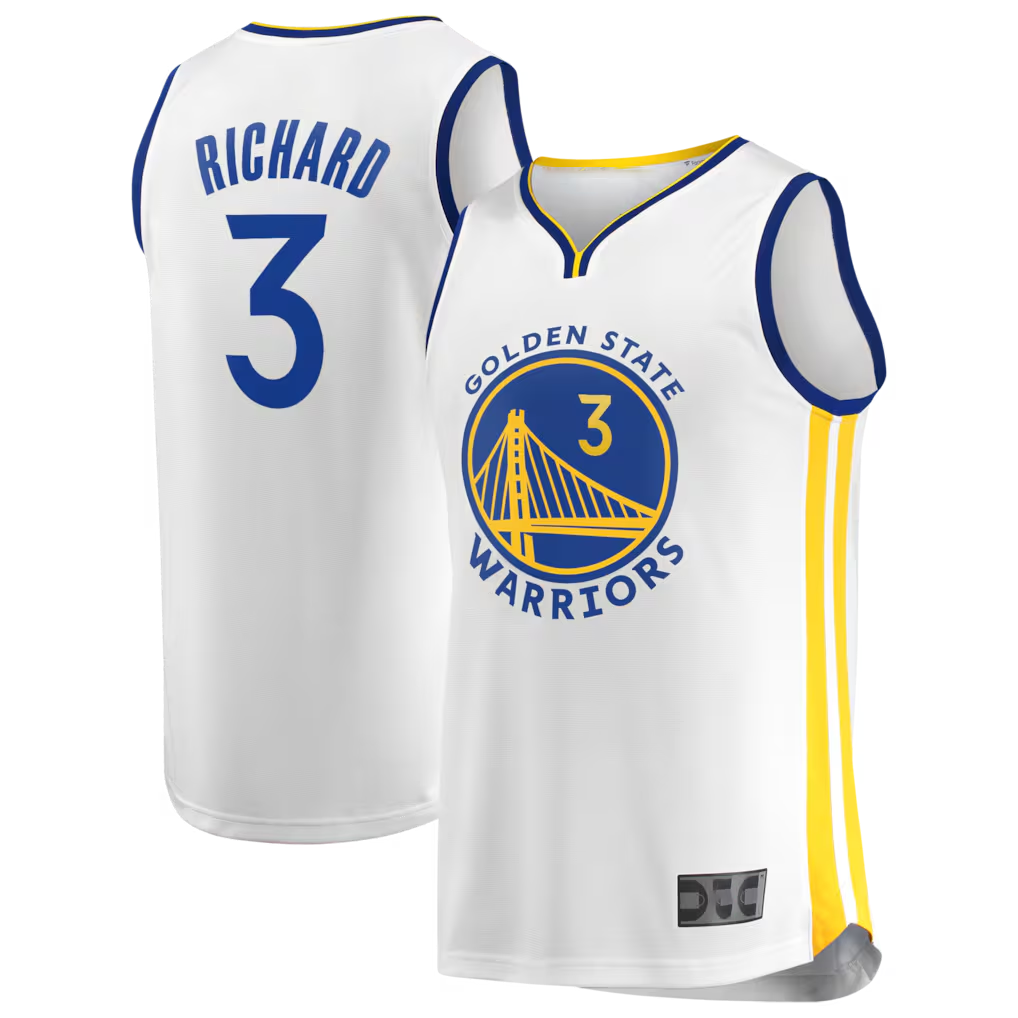 Odoa GS.Warriors #3 Will Richard White Fast Break Replica Player Jerseys - Association Edition