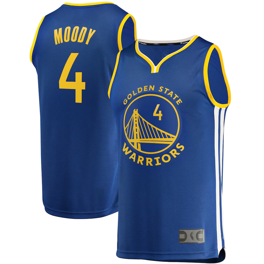 Odoa GS.Warriors #4 Moses Moody Royal Fast Break Replica Jerseys - Icon Edition