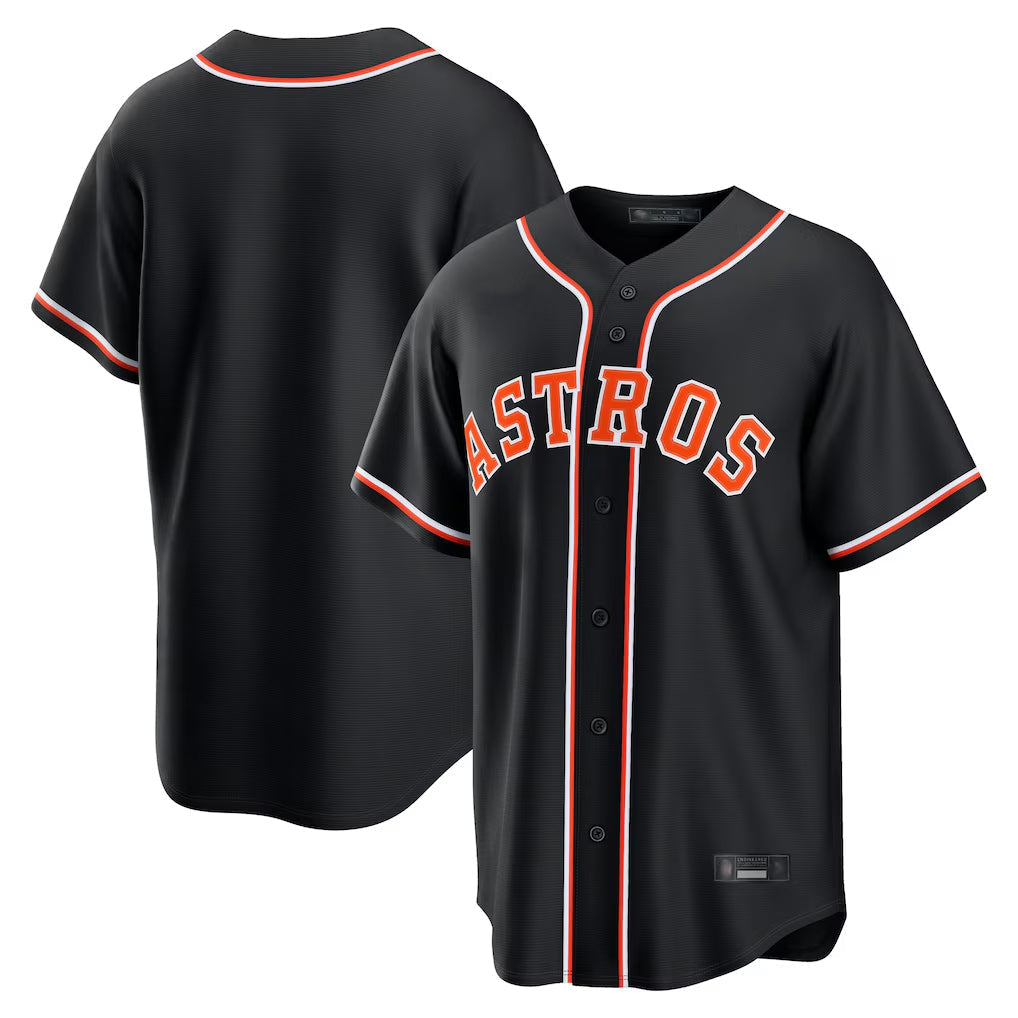 Odoa H.Astros Black Fashion Out Home Game Blank Player Stitched Jerseys