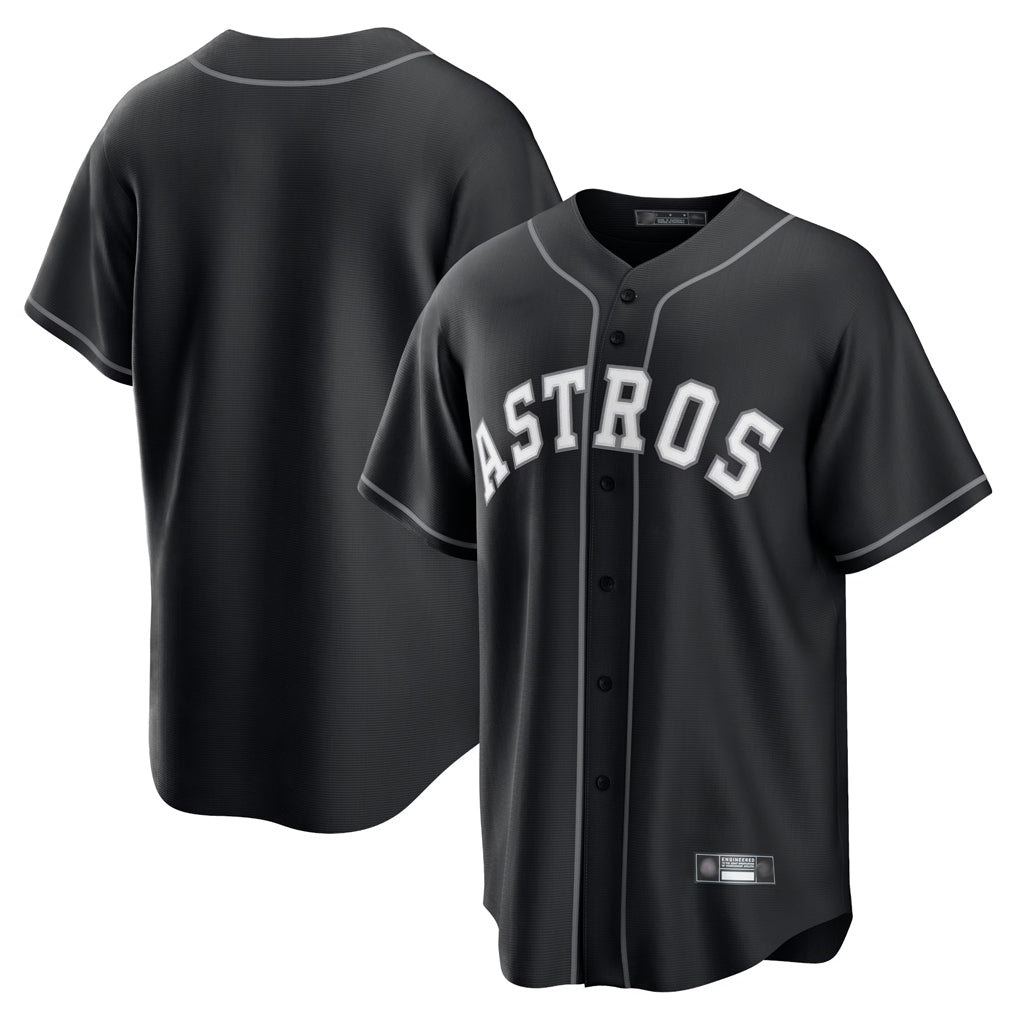 Odoa H.Astros Black Home Game Blank Player Stitched Jerseys