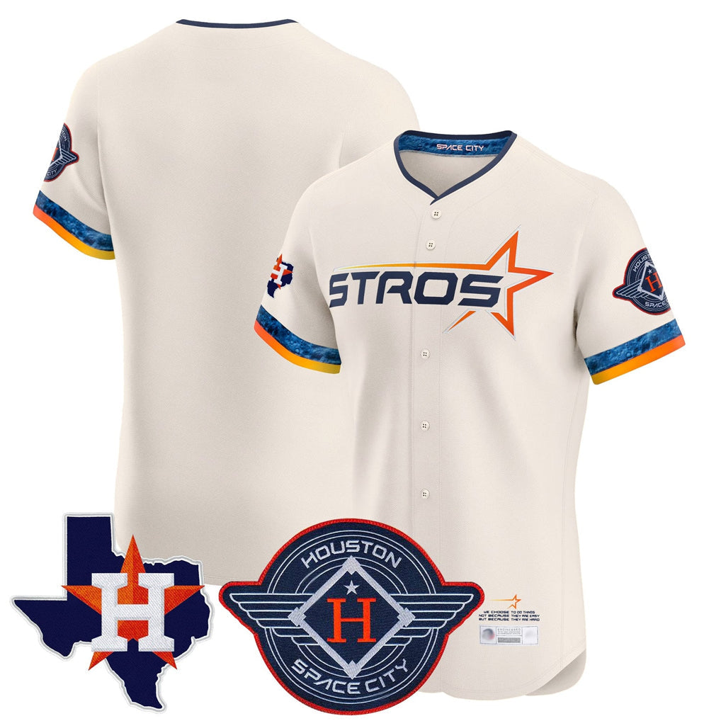 Odoa H.Astros Cream City Connect Texas Patch Vapor Premier Blank Player Limited Elite Home Stitched Jerseys