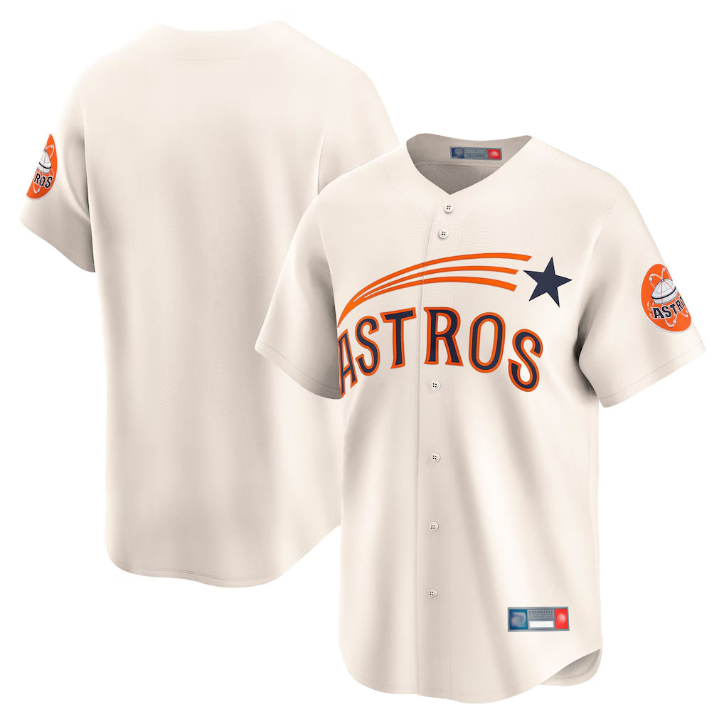 Odoa H.Astros Cream Throwback Cooperstown Collection Limited Blank Player Stitched Jerseys