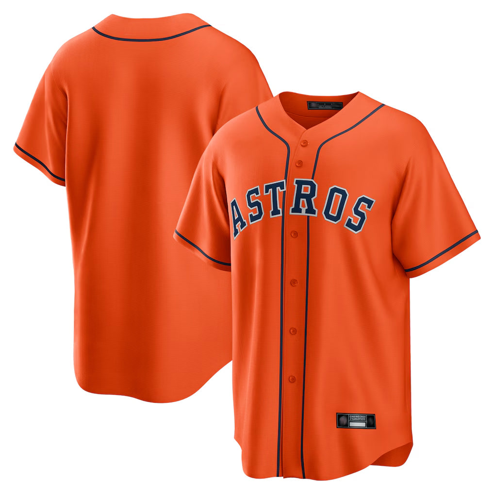Odoa H.Astros Orange Home Game Blank Player Stitched Jerseys