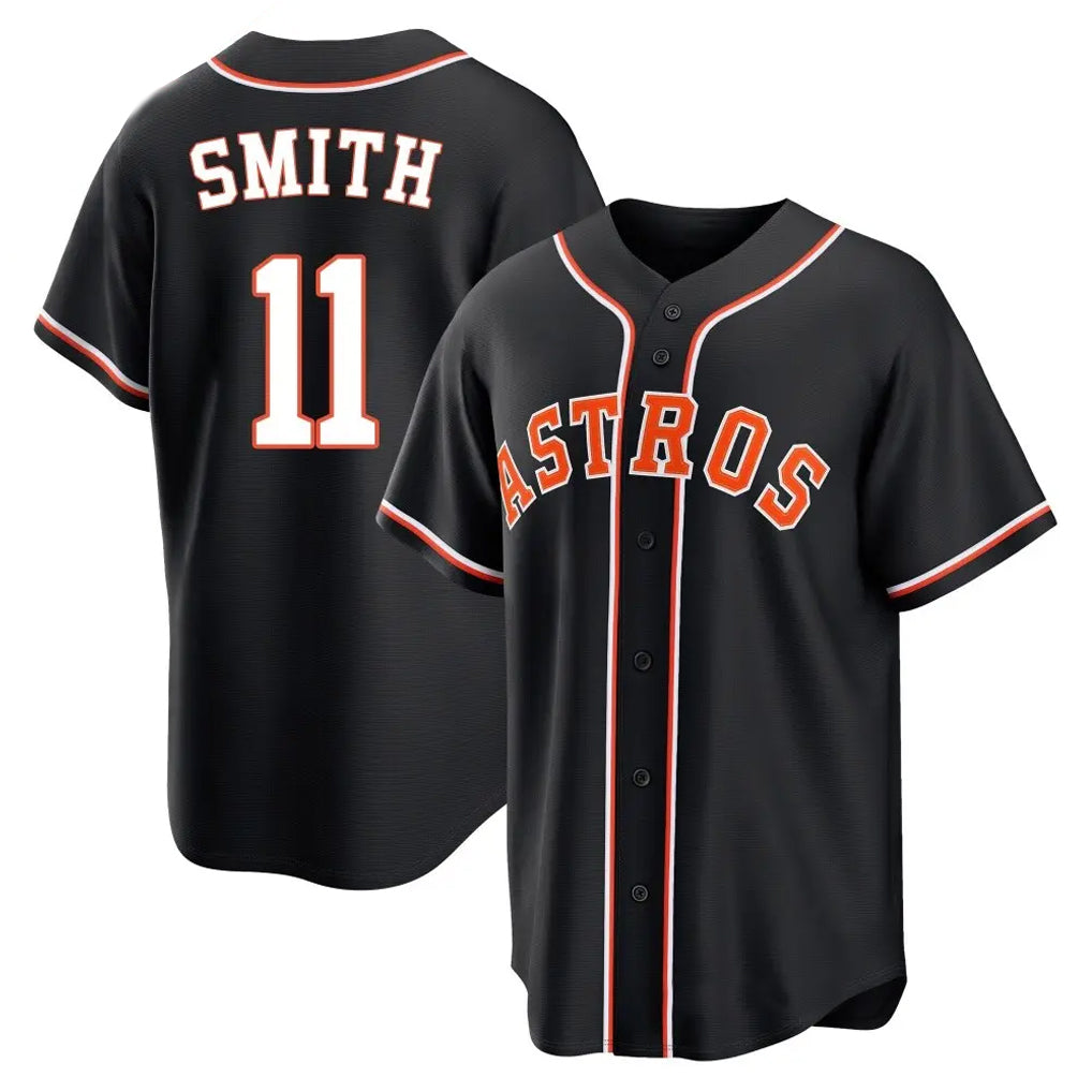 Odoa H.Astros #11 Cam Smith Player Black Fashion Out Home Game Stitched Jerseys