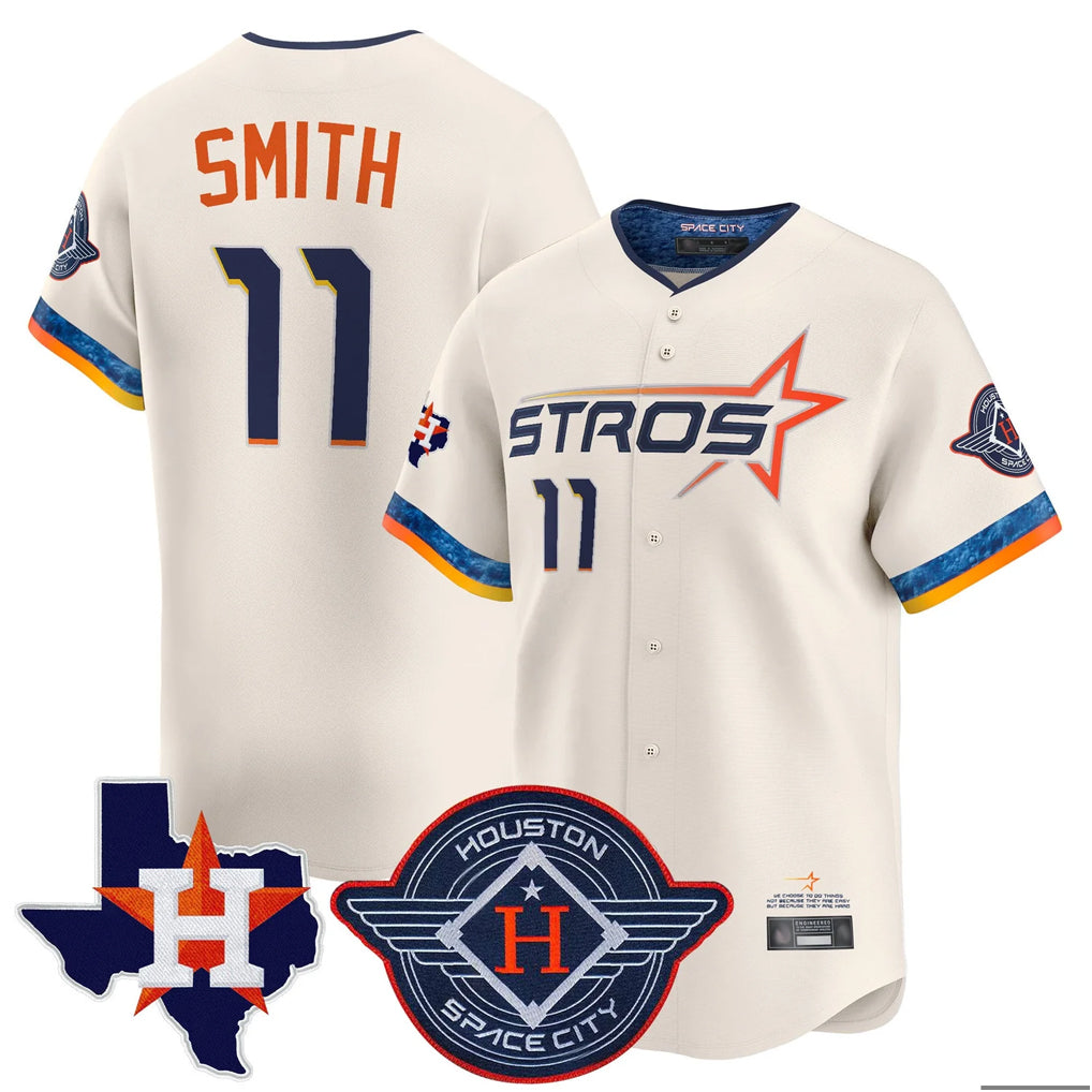 Odoa H.Astros #11 Cam Smith Player Cream City Connect Texas Patch Vapor Premier Limited Home Stitched Jerseys