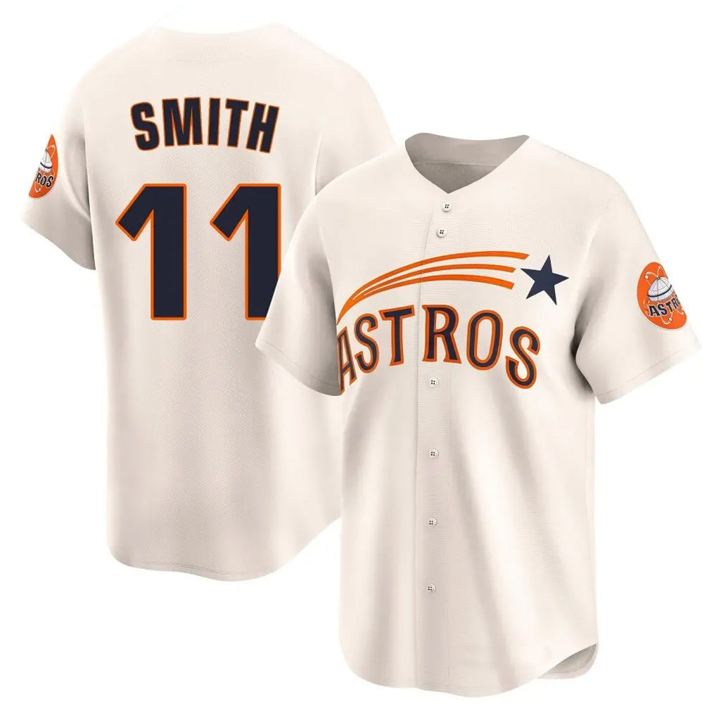Odoa H.Astros #11 Cam Smith Player Cream Throwback Cooperstown Collection Limited Stitched Jerseys
