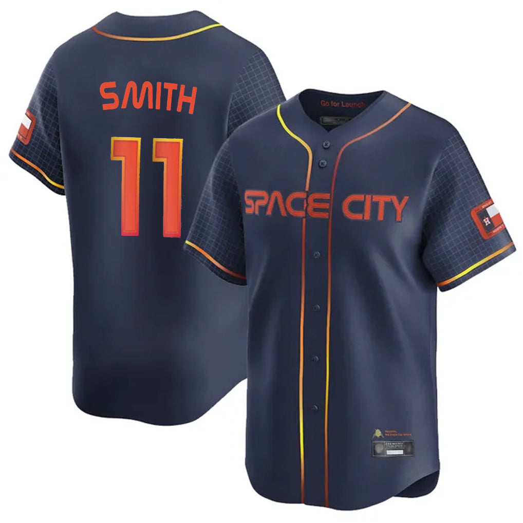 Odoa H.Astros #11 Cam Smith Player Navy City Connect Home Limited Stitched Jerseys
