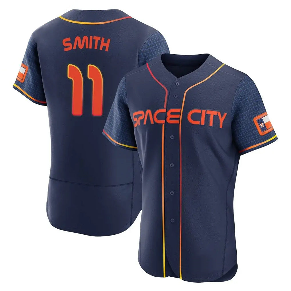 Odoa H.Astros #11 Cam Smith Player Navy City Connect Limited Elite Home Stitched Jerseys