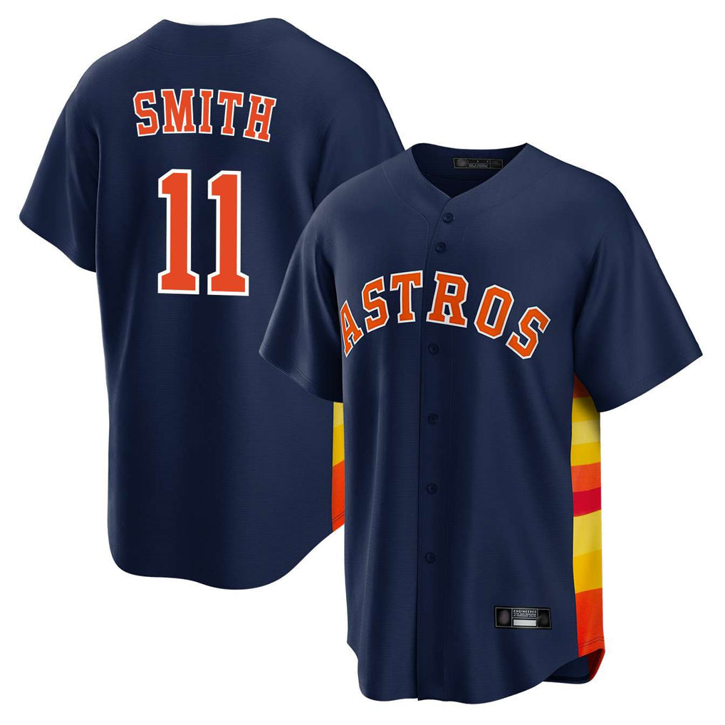 Odoa H.Astros #11 Cam Smith Player Navy Home Game Stitched Jerseys