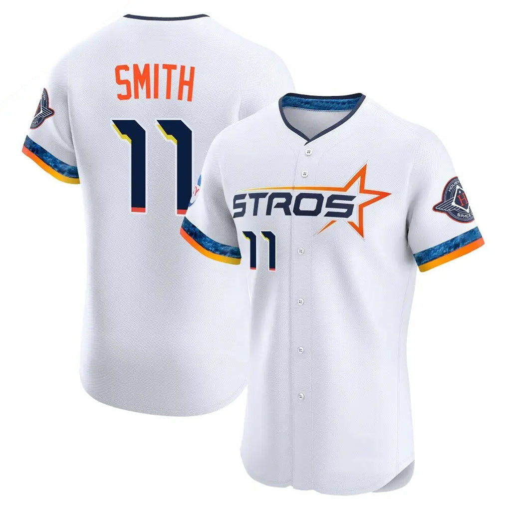 Odoa H.Astros #11 Cam Smith Player White City Connect Limited Elite Home Stitched Jerseys