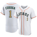 Odoa H.Astros #1 Carlos Correa Player Gold Collection Limited Elite Home Stitched Jerseys