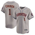 Odoa H.Astros #1 Carlos Correa Player Gray Home Limited Stitched Jerseys