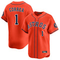 Odoa H.Astros #1 Carlos Correa Player Orange Home Limited Stitched Jerseys