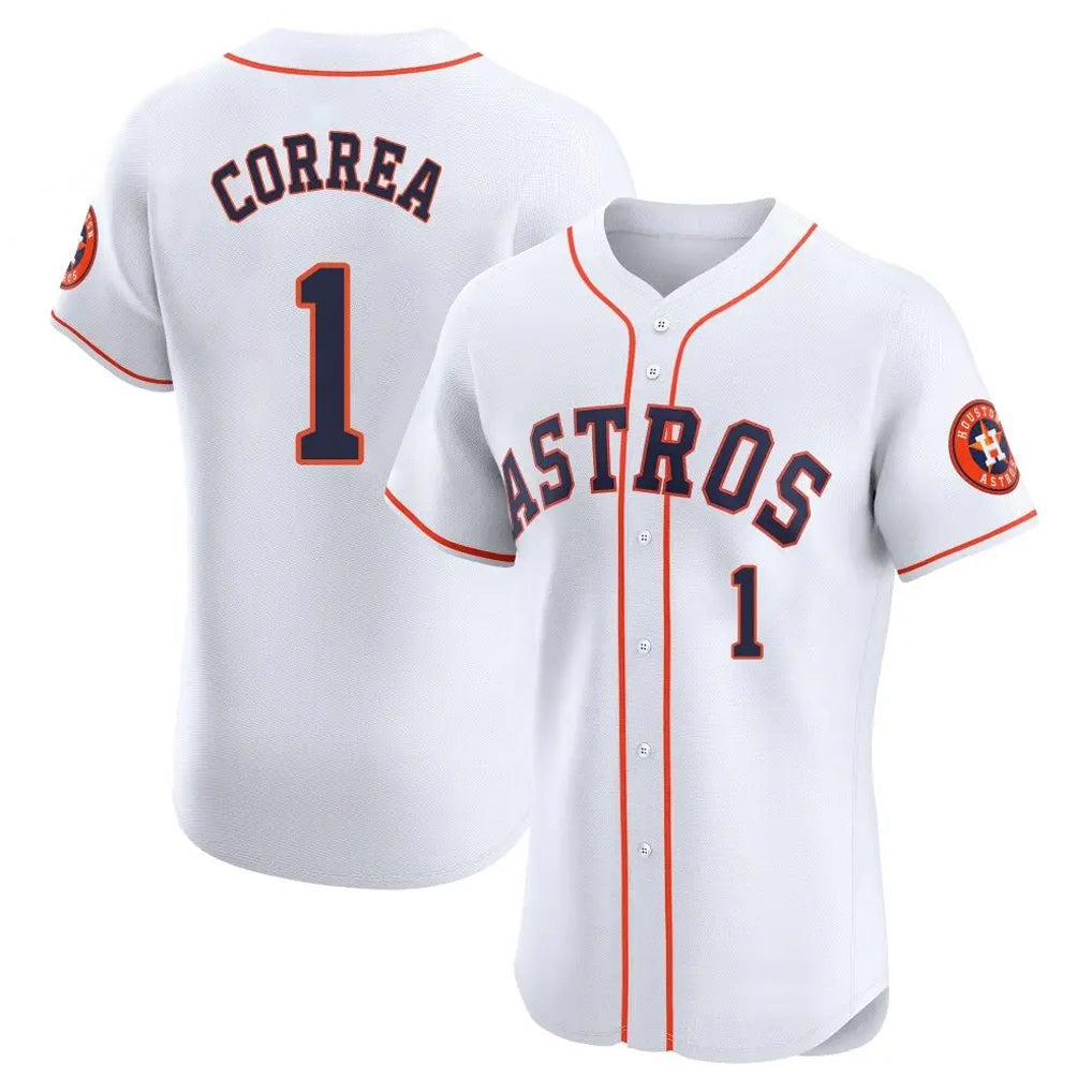 Odoa H.Astros #1 Carlos Correa Player White Limited Elite Home Stitched Jerseys