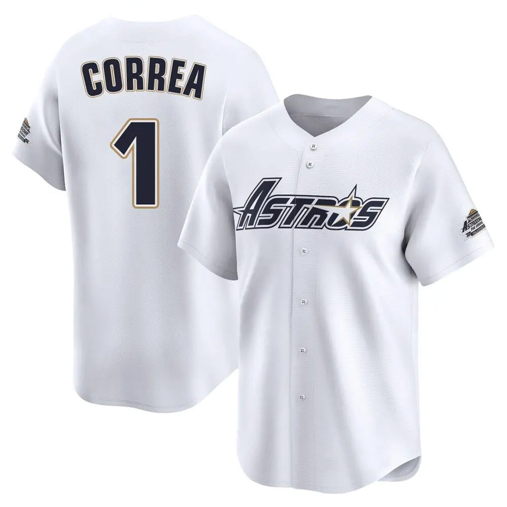 Odoa H.Astros #1 Carlos Correa Player White Throwback Cooperstown Collection Limited Stitched Jerseys