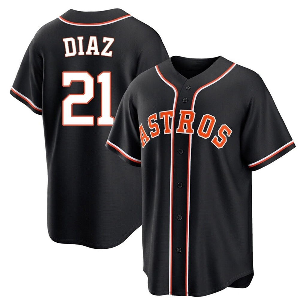 Odoa H.Astros #21 Yainer Diaz Player Black Fashion Out Home Game Stitched Jerseys