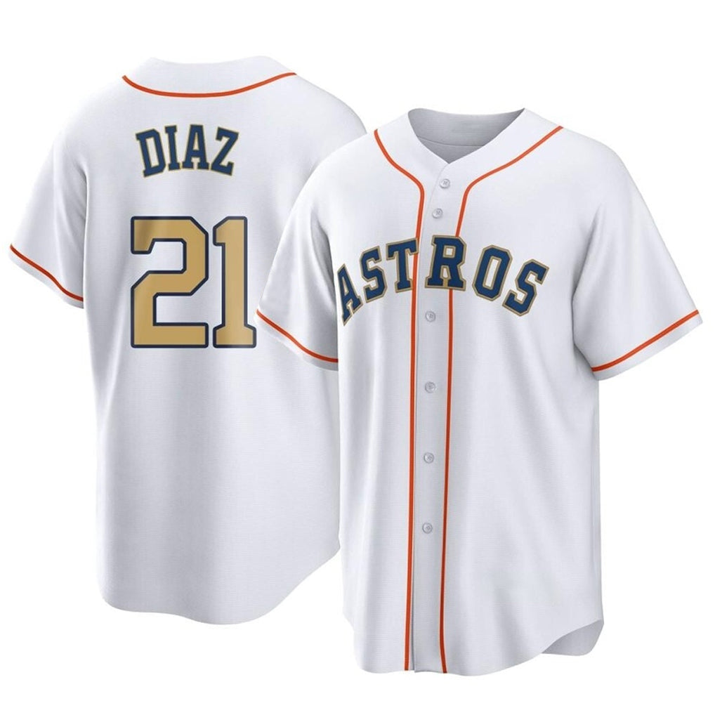 Odoa H.Astros #21 Yainer Diaz Player Gold Collection Game Home Stitched Jerseys