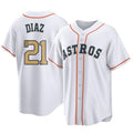 Odoa H.Astros #21 Yainer Diaz Player Gold Collection Game Home Stitched Jerseys