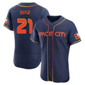 Odoa H.Astros #21 Yainer Diaz Player Navy City Connect Limited Elite Home Stitched Jerseys