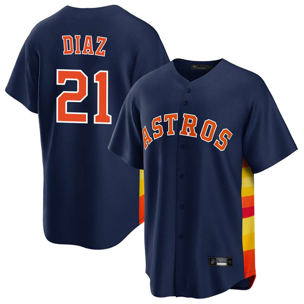 Odoa H.Astros #21 Yainer Diaz Player Navy Home Game Stitched Jerseys