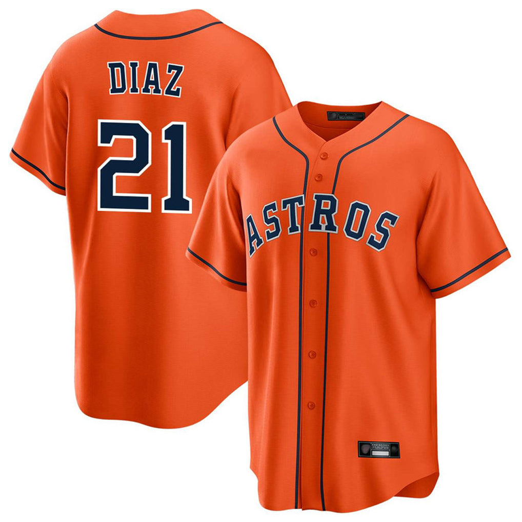 Odoa H.Astros #21 Yainer Diaz Player Orange Home Game Stitched Jerseys