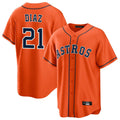 Odoa H.Astros #21 Yainer Diaz Player Orange Home Game Stitched Jerseys