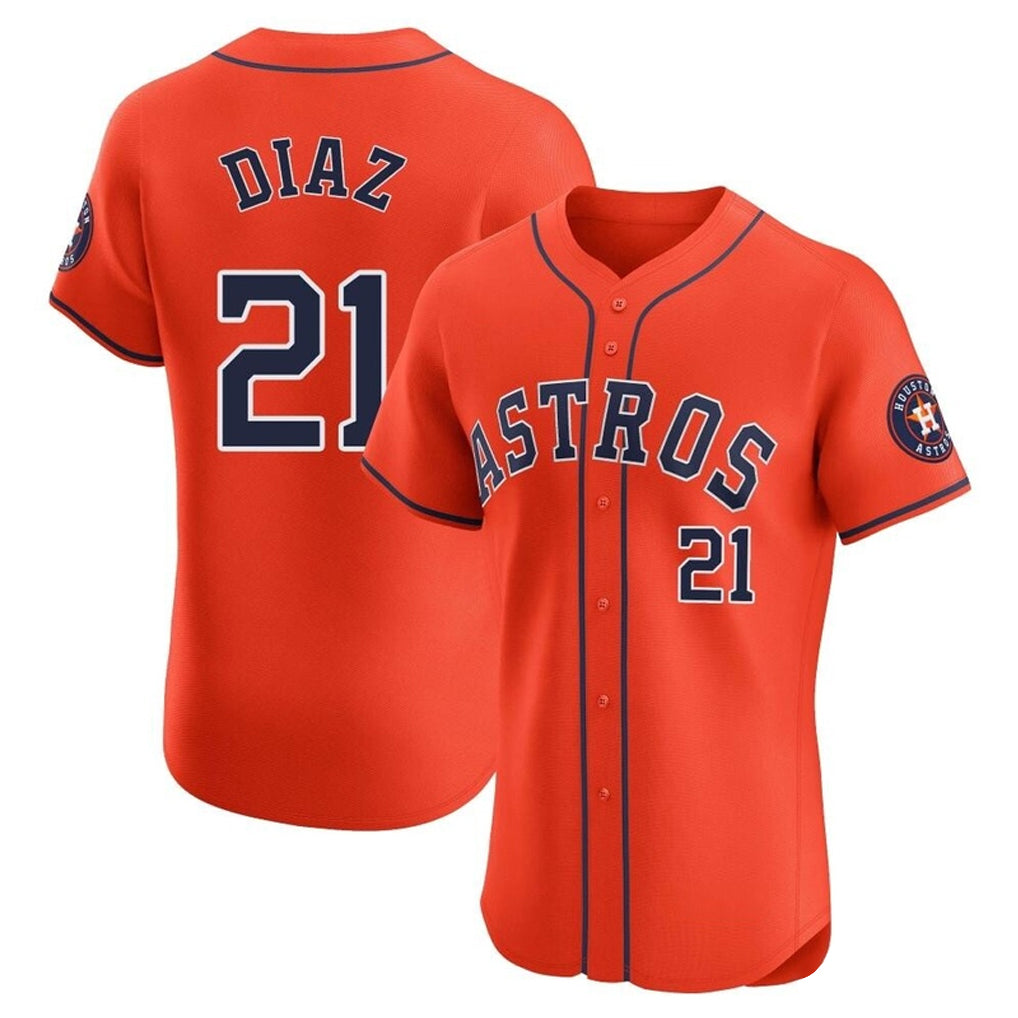 Odoa H.Astros #21 Yainer Diaz Player Orange Home Limited Elite Stitched Jerseys