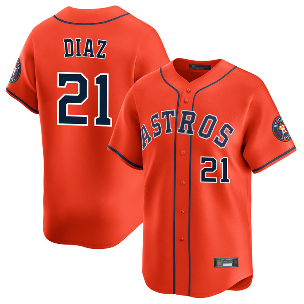Odoa H.Astros #21 Yainer Diaz Player Orange Home Limited Stitched Jerseys