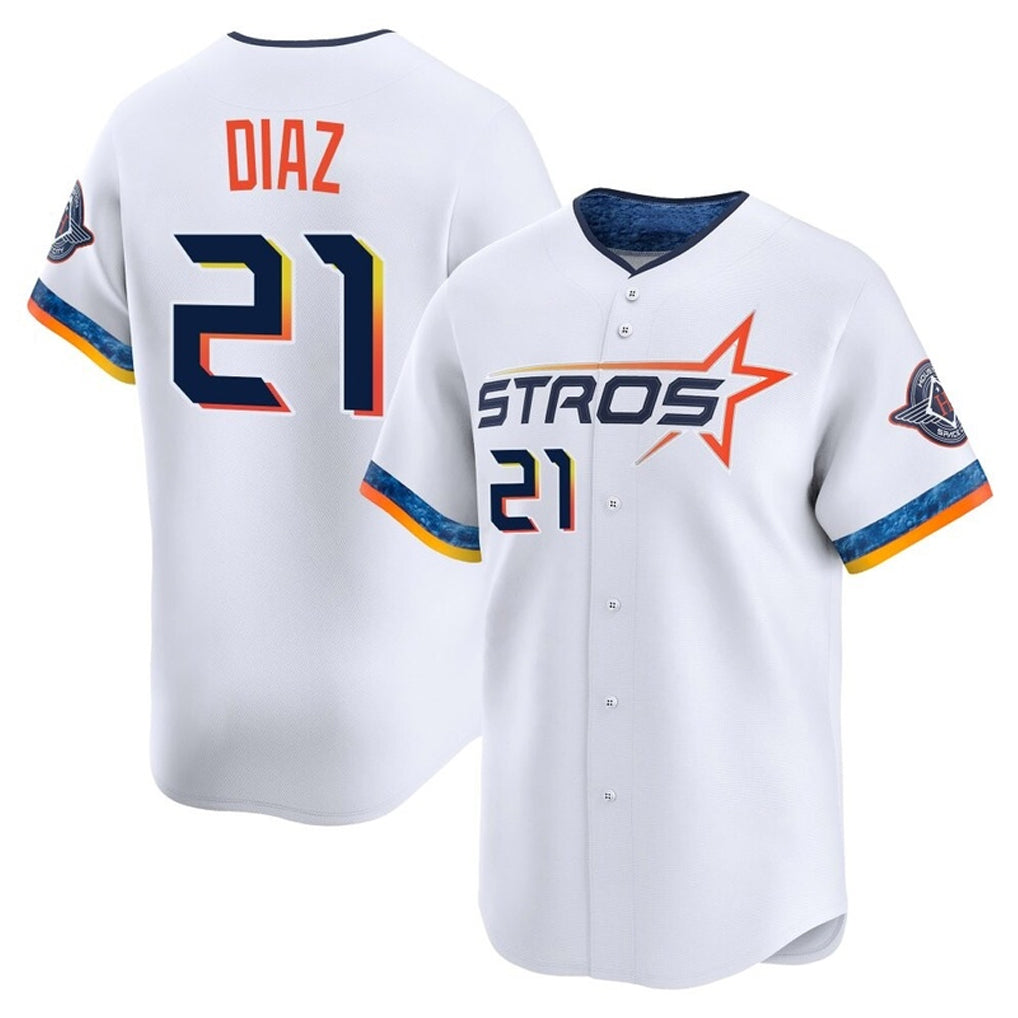 Odoa H.Astros #21 Yainer Diaz Player White City Connect Limited Home Stitched Jerseys