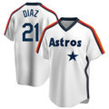 Odoa H.Astros #21 Yainer Diaz Player White Cooperstown Collection T-shirt Stitched Jerseys