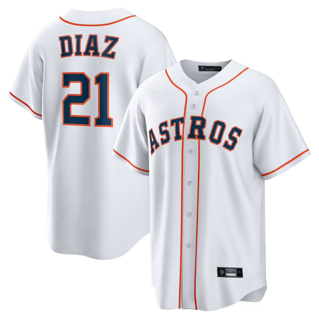 Odoa H.Astros #21 Yainer Diaz Player White Home Game Stitched Jerseys