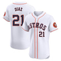 Odoa H.Astros #21 Yainer Diaz Player White Limited Elite Home Stitched Jerseys