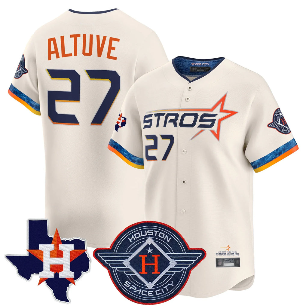 Odoa H.Astros #27 Jose Altuve Player Cream City Connect Texas Patch Vapor Premier Limited Home Stitched Jerseys