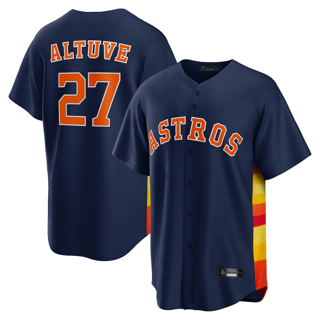 Odoa H.Astros #27 Jose Altuve Player Navy Home Game Stitched Jerseys